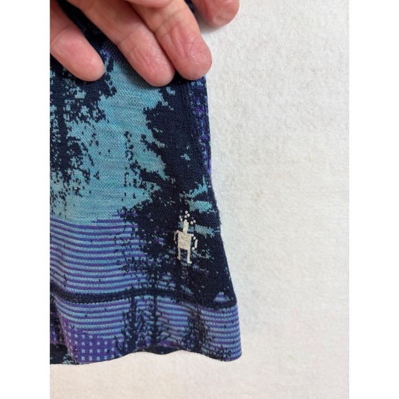 Smartwool Merino 250 Base Layer Top Womens Med Navy mountainscape Raglan Sleeve - Picture 5 of 9
